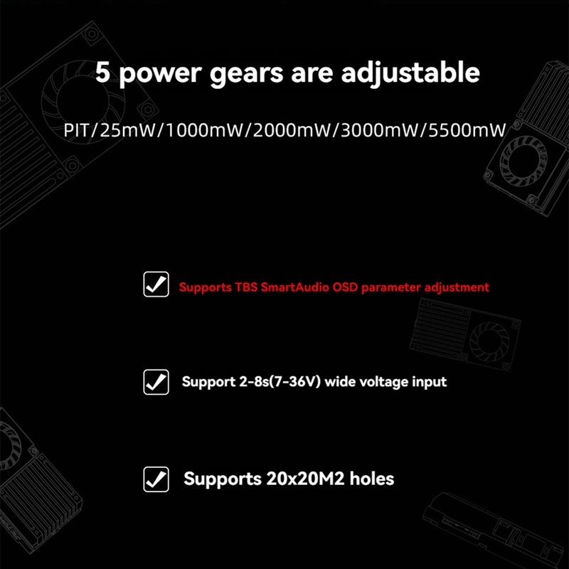 5.8G 5.5W VTX 64CH High Power  - Fpv Drone Transmitter incelemesi ve fiyatı